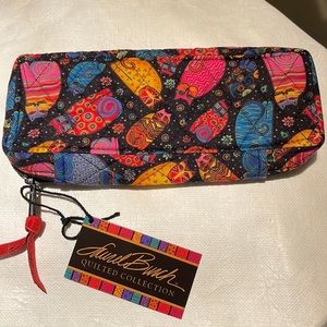 NWT Laurel Burch Cat zipped cloth pouch